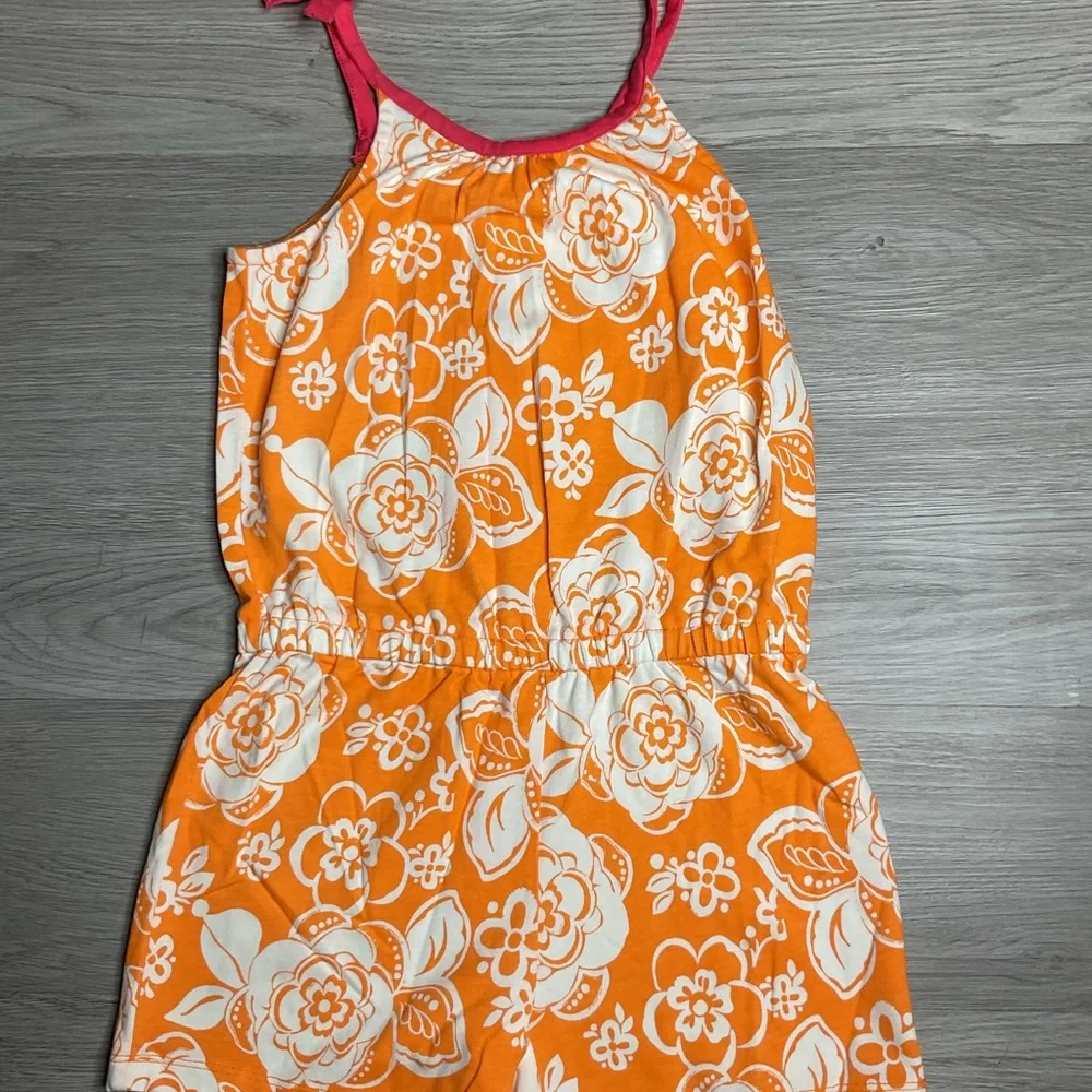 NWT Gymboree Orange Floral Romper Size 7